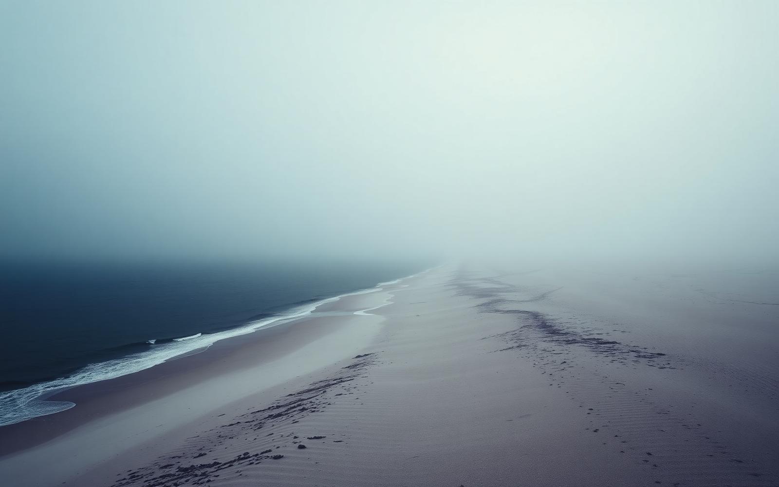 Foggy coast at dawn